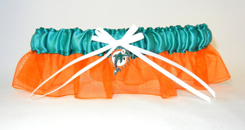 Miami Dolphins Inspired Garter with Licensed Charm